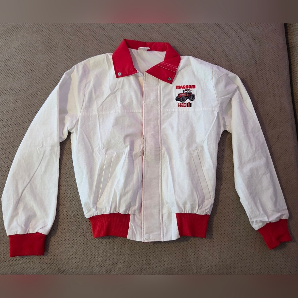 Vintage Aristo Jac Magnum Case II cotton nylon lightweight coat white red adult